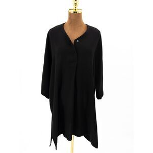 Marimekko Womens M Dress Black Long Sleeve Knee Length Dress With Snap Button